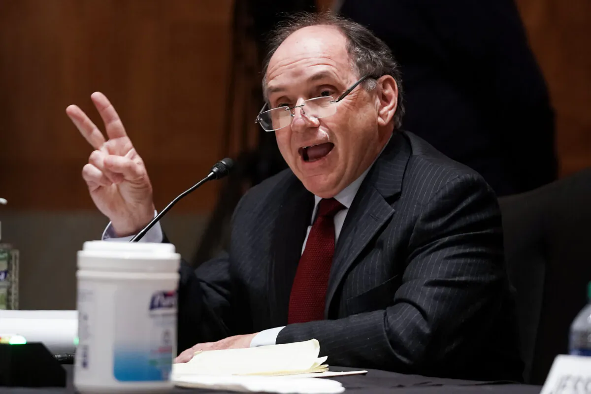 Trump campaign attorney James Troupis gestures as he gives an opening statement during a hearing to discuss election security and the 2020 election process in Washington, on Dec. 16, 2020. (Greg Nash/POOL/AFP via Getty Images)