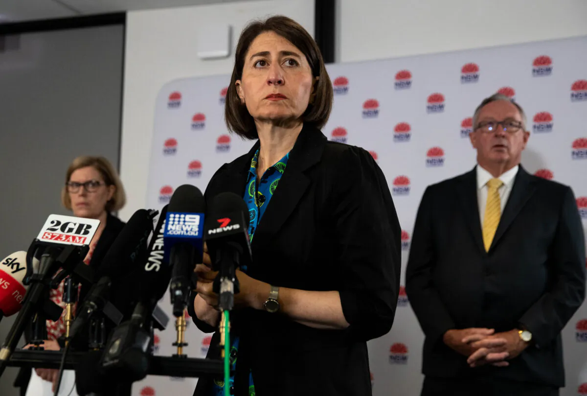 NSW Premier Gladys Berejiklian at a press conference on in Sydney, Australia Dec. 18, 2020. (Janie Barrett - Pool/Getty Images)