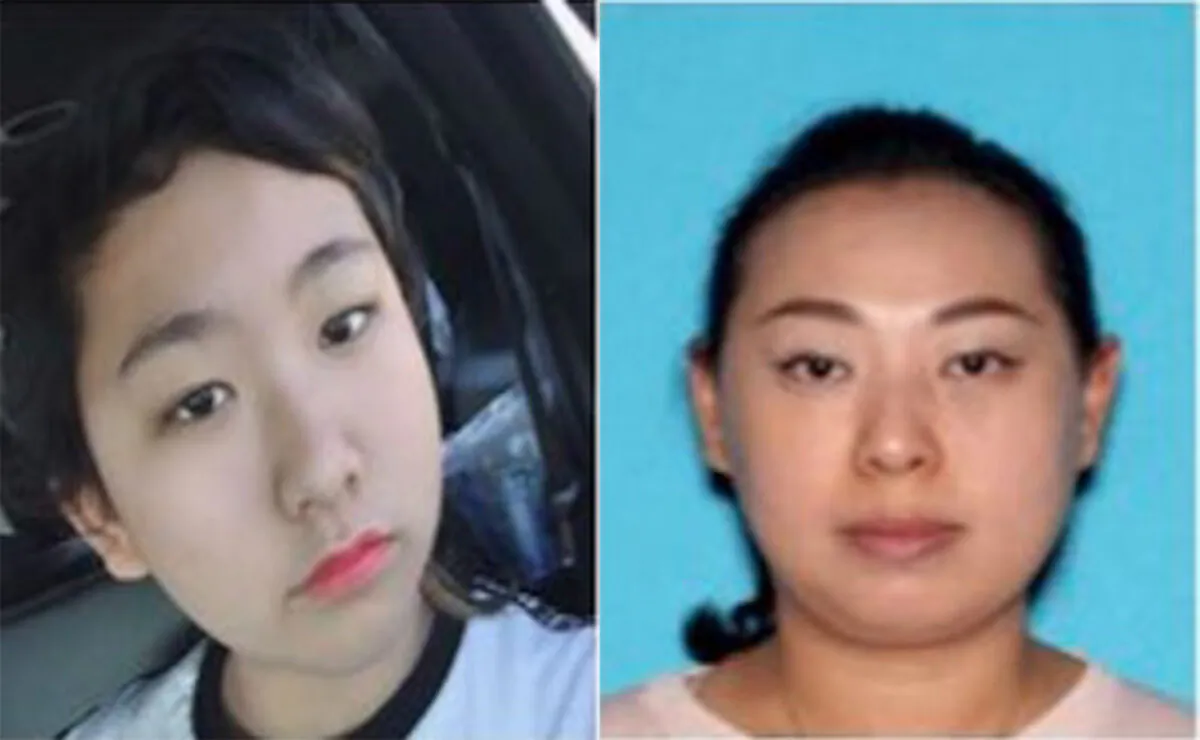 Amber Aiaz (R), also known as Mei Yi Wu, and her 13-year-old daughter Melissa Fu in file photos. They're believed to have been kidnapped from their home in Irvine, Calif., on Nov. 22, 2019. (Courtesy of the Irvine Police Department)