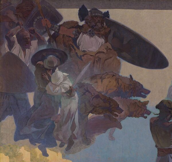 detail of Thor and his warriors