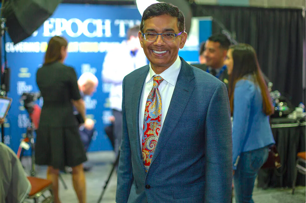 Dinesh D'Souza, conservative political commentator and film director, in West Palm Beach, Fla., on Dec. 20, 2019. (Brendon Fallon/The Epoch Times)