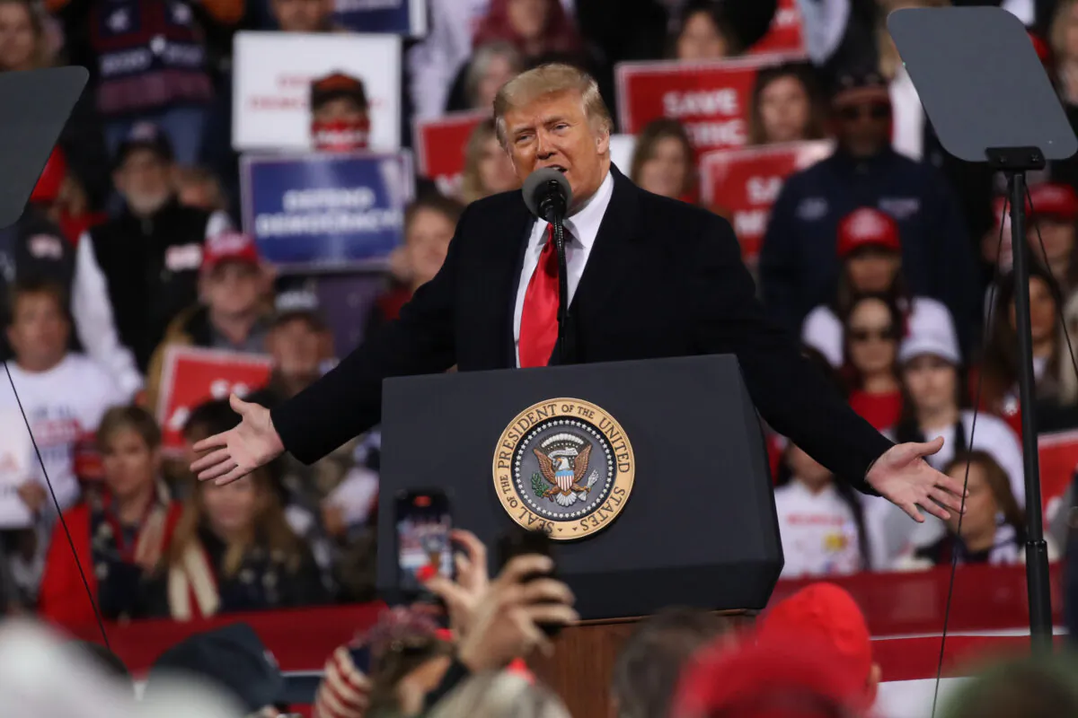 President Donald Trump attends a rally in support of Sen. David Perdue (R-Ga.) and Sen. Kelly Loeffler (R-Ga.) in Valdosta, Ga., on Dec. 5, 2020. (Spencer Platt/Getty Images)