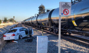 Man Dies After Driving Car Into Train in Santa Ana