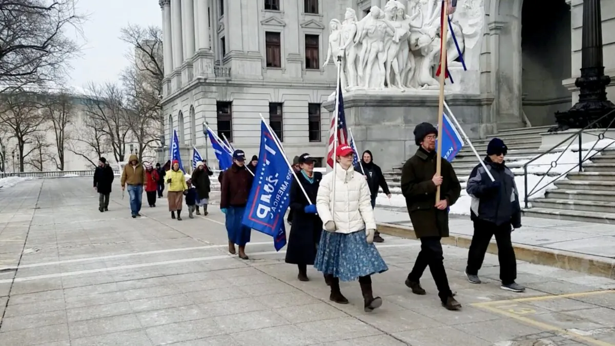 A picture of Trump supporters participating a Stop the steal rally in Harrisburg Pennsylvania on the weekend, Dec. 20, 2020. (NTD Television)