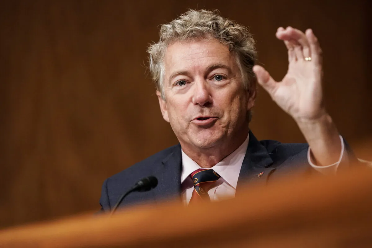 Sen. Rand Paul (R-Ky.) speaks on Capitol Hill in Washington on Sept. 24, 2020. (Joshua Roberts/Pool/Getty Images)