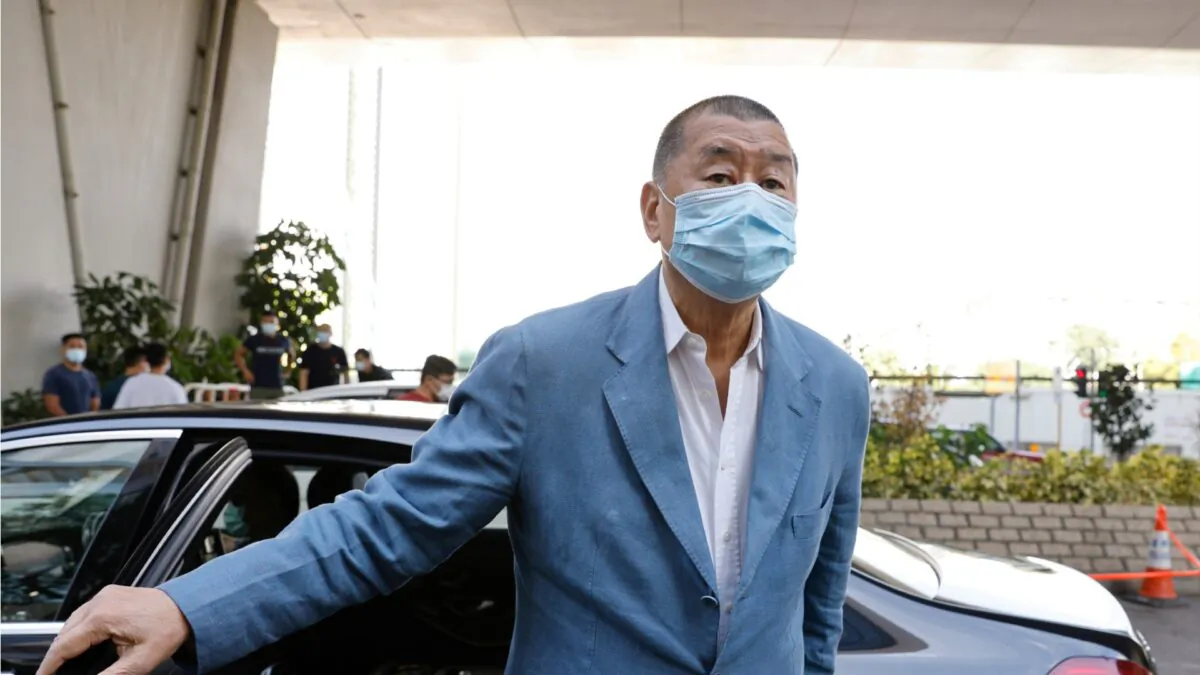 Media mogul Jimmy Lai Chee-ying arrives at West Kowloon Courts to face charges related to an illegal vigil assembly commemorating the 1989 Tiananmen Square massacre in Hong Kong, China, on Oct. 15, 2020. (Tyrone Siu/ Reuters)
