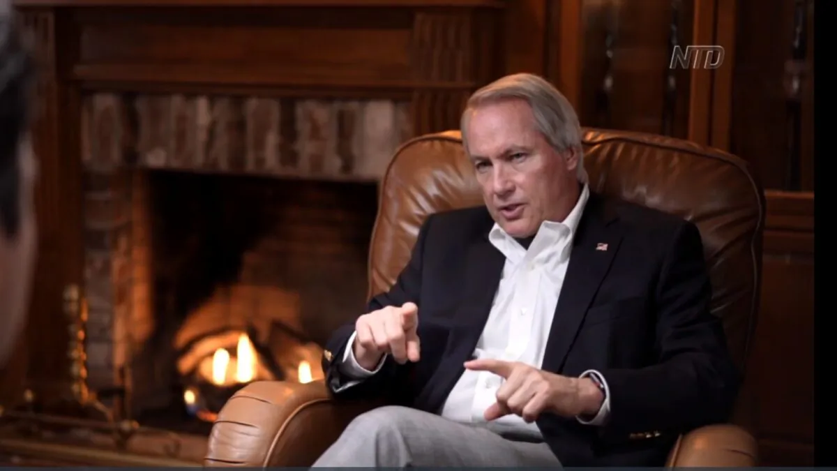 Attorney Lin Wood sits down for an exclusive interview with Crossroads’ Joshua Philipp. (Screenshot from NTD News)