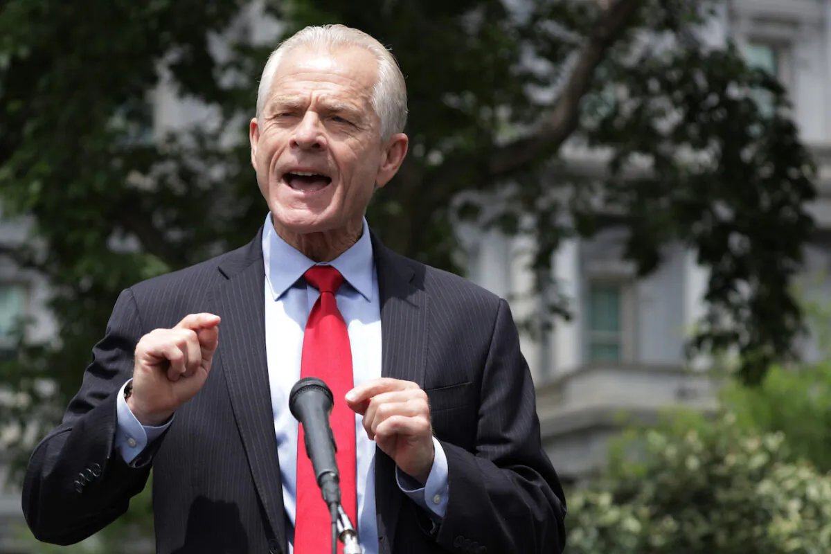 Peter Navarro speaks to members of the press outside the White House in Washington on June 18, 2020. (Alex Wong/Getty Images)