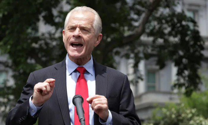Peter Navarro speaks to members of the press outside the White House in Washington on June 18, 2020. (Alex Wong/Getty Images)
