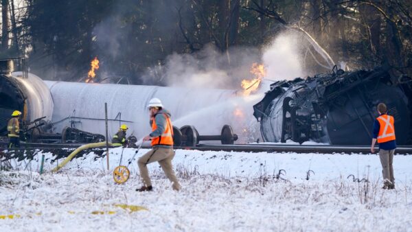 derailed train cars