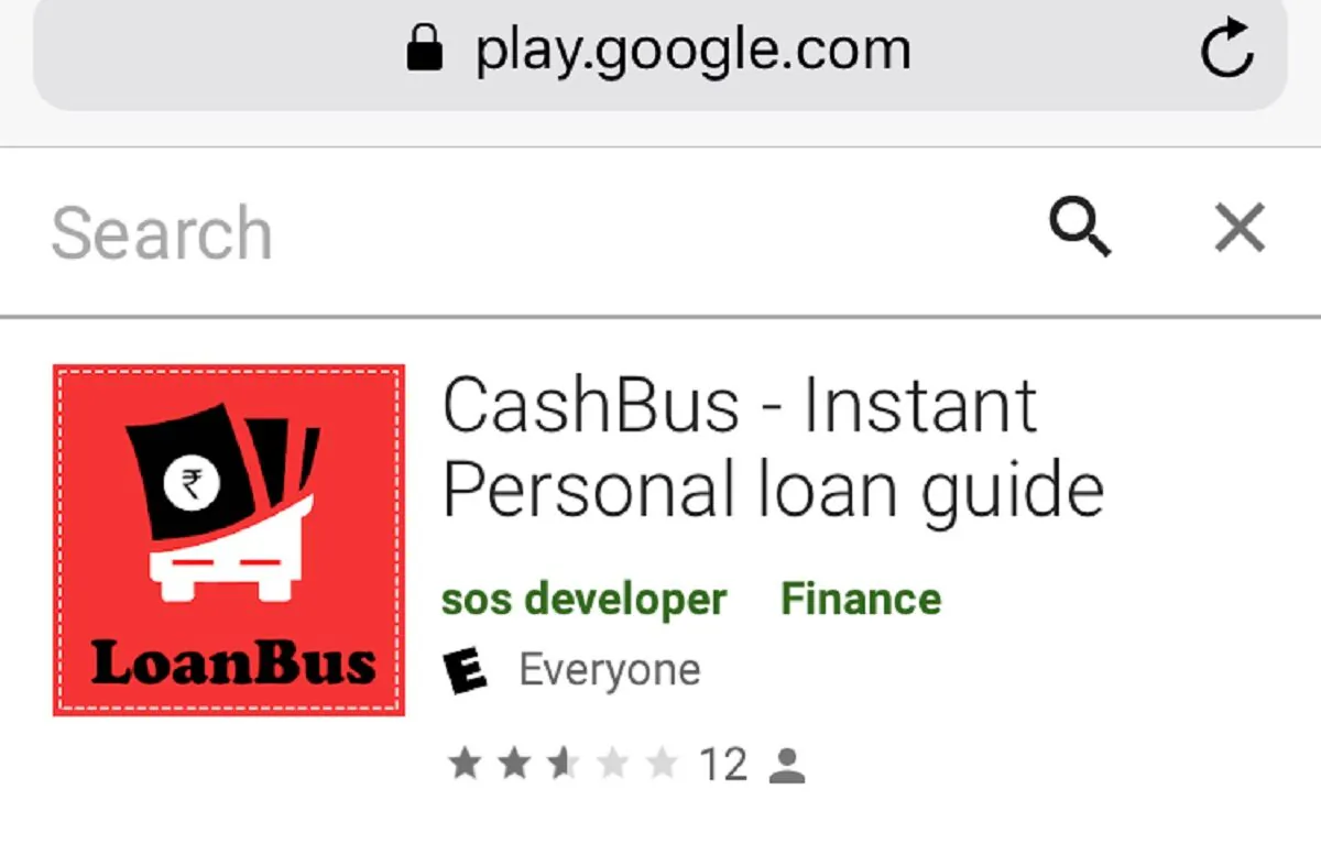 Screenshot of the app, Cash Bus on Google Play that a Chinese national was operating in India for giving small loans. The app was still on Google play on Dec. 27, 2020. (Venus Upadhayaya/Epoch times)