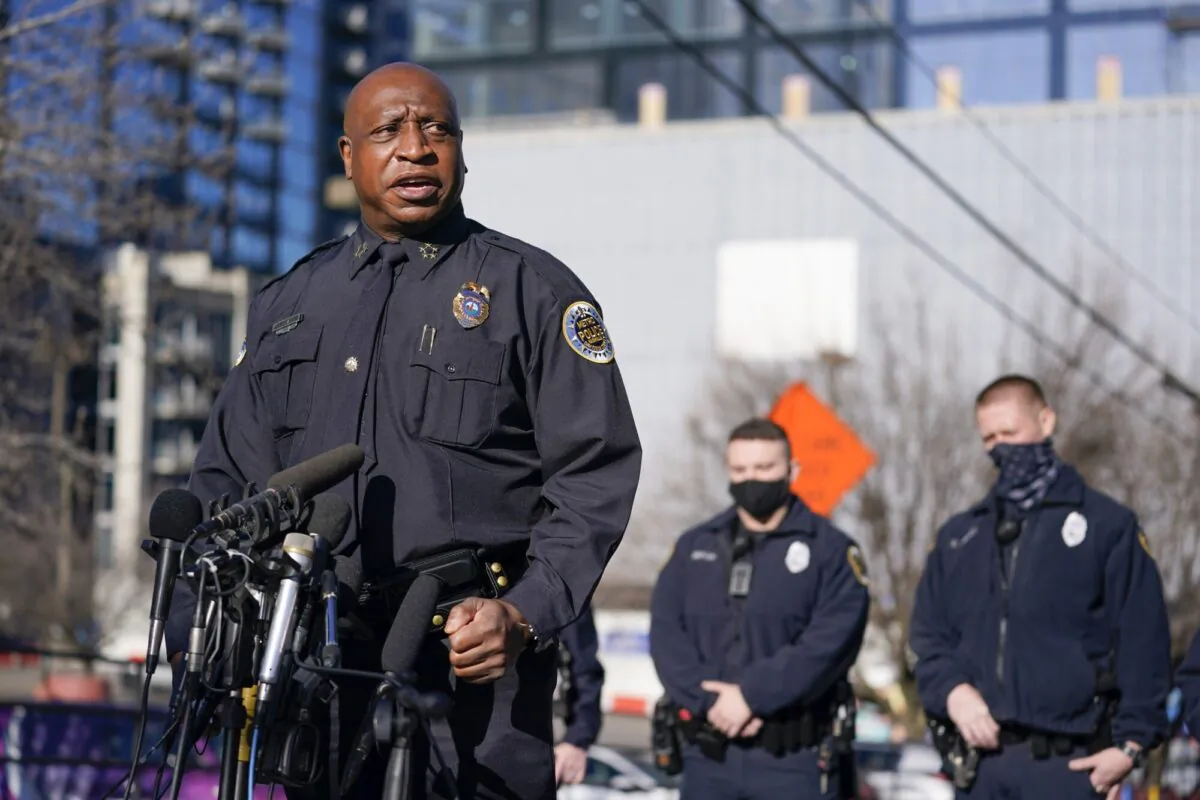 Nashville Chief of Police John Drake speaks at a news conference in Nashville, Tenn., on Dec. 27, 2020. Drake spoke before five officers told what they experienced when an explosion took place in downtown Nashville early Christmas morning. (Mark Humphrey/AP Photo)