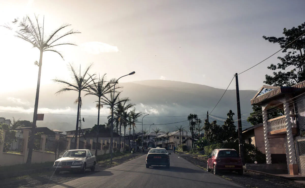 A car drives on a street of Buea, South-West Region of Cameroon, on April 26, 2018. (Alexis Huguet/AFP via Getty Images)