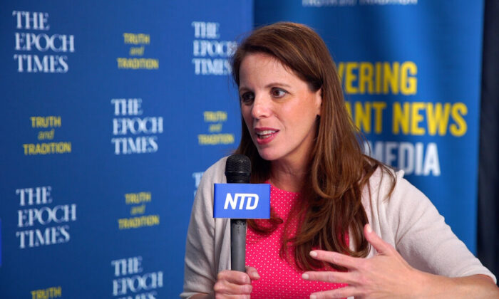 Dr. Simone Gold in an interview with NTDTV at Turning Point USA Student Action Summit 2020 in West Palm Beach, Fla., in December 2020.  (Screenshot NTD)