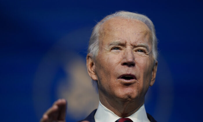 Democrat presidential candidate Joe Biden speaks at The Queen Theater in Wilmington, Del., on Dec. 19, 2020. (Carolyn Kaster/AP Photo)