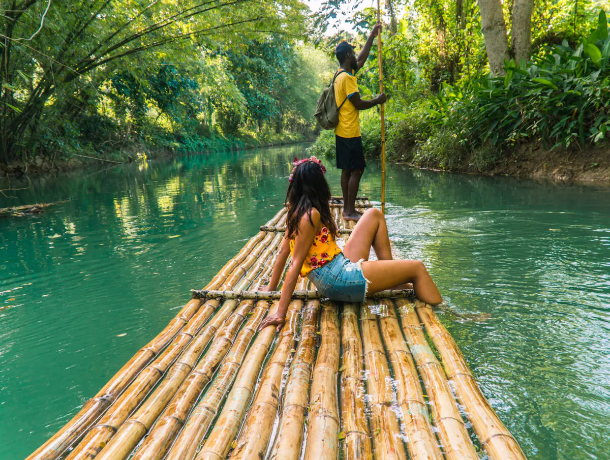 Rafting down the Martha Brae River in northern Jamaica. (Jam Travels/Shutterstock)
