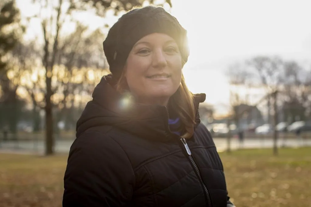 Teacher Colette Stone is photographed in Toronto's High Park, on Dec. 23, 2020. (The Canadian Press/Chris Young)