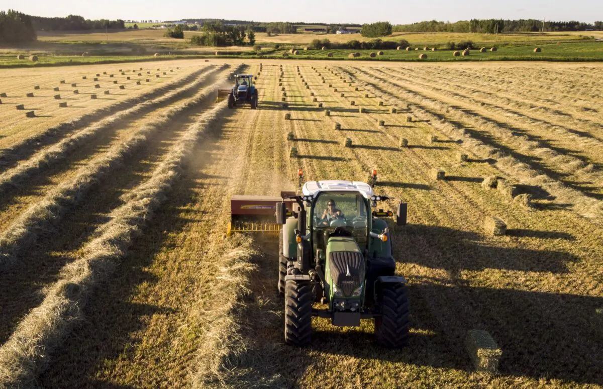 Hay is harvested on a farm in a . (The Canadian Press/Jeff McIntosh)