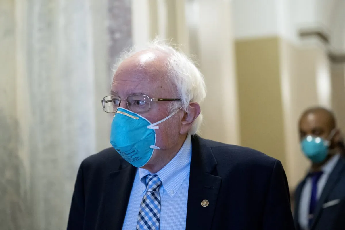 Sen. Bernie Sanders (I-Vt.) is seen on Capitol Hill in Washington on Dec. 11, 2020. (Stefani Reynolds/Getty Images)