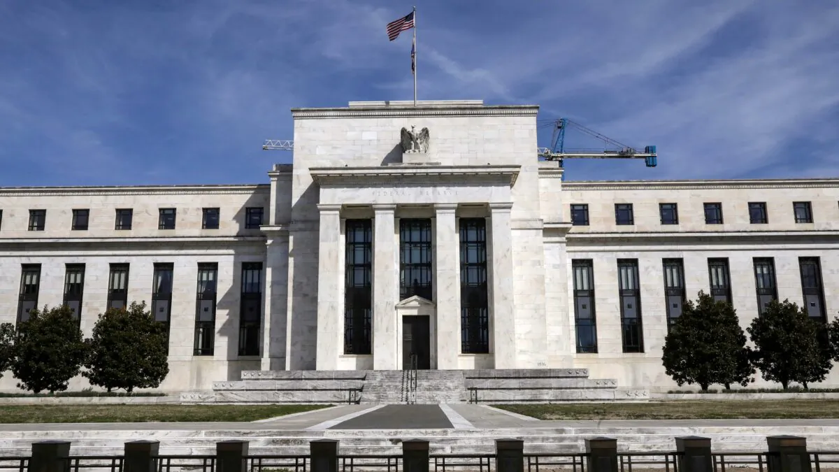 The Federal Reserve Board building on Constitution Avenue in Washington on March 27, 2019. (Brendan McDermid/Reuters)
