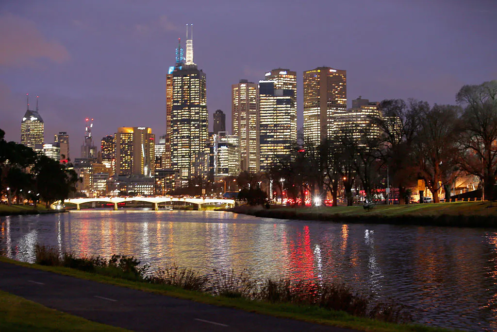 A general view of the Melbourne CBD from the south bank of the Yarra River in Australia on Aug. 24, 2015. (Darrian Traynor/Getty Images)