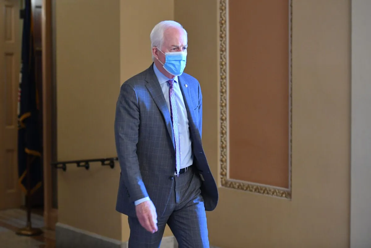 Sen. John Cornyn (R-Texas) walks in Washington on Dec. 8, 2020. (Mandel Ngan/AFP via Getty Images)