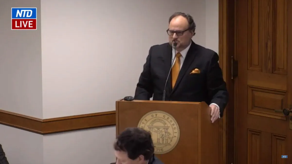 Jovan Pulitzer testifies before Georgia Senate’s Election Law Study Subcommittee on Dec. 30, 2020. (NTD)