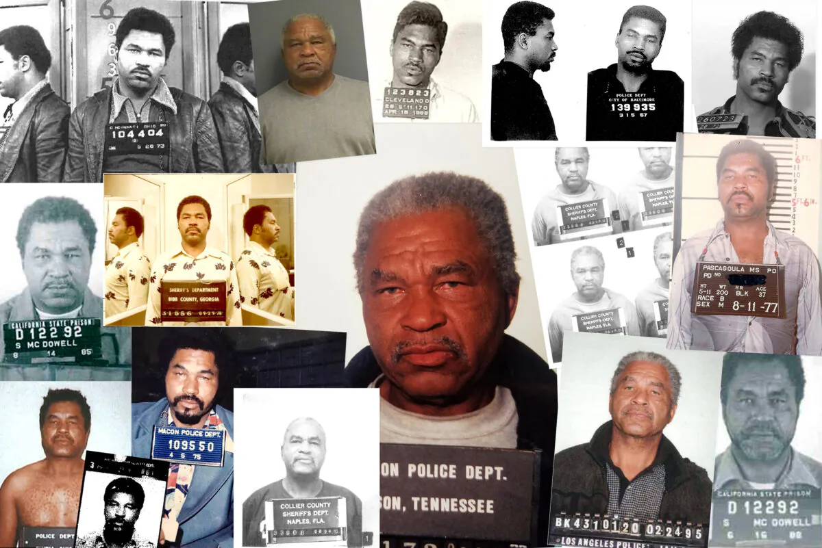 In this handout photo provided by the Federal Bureau of Investigation, serial killer Samuel Little is seen in a composite image depicting multiple mug shots/booking photos from 1966-1995. Little, who is currently serving a life sentence, has confessed to 93 murders in 19 states over 35 years. The FBI has verified 50 of these cases so far, making Little the most prolific serial killer in U.S. history. (The FBI via Getty Images)