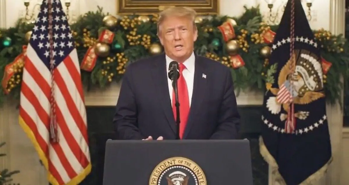 President Donald Trump on Thursday, after his return to Washington, released a statement on the progress of "Operation Warp Speed." (White House video / Twitter)