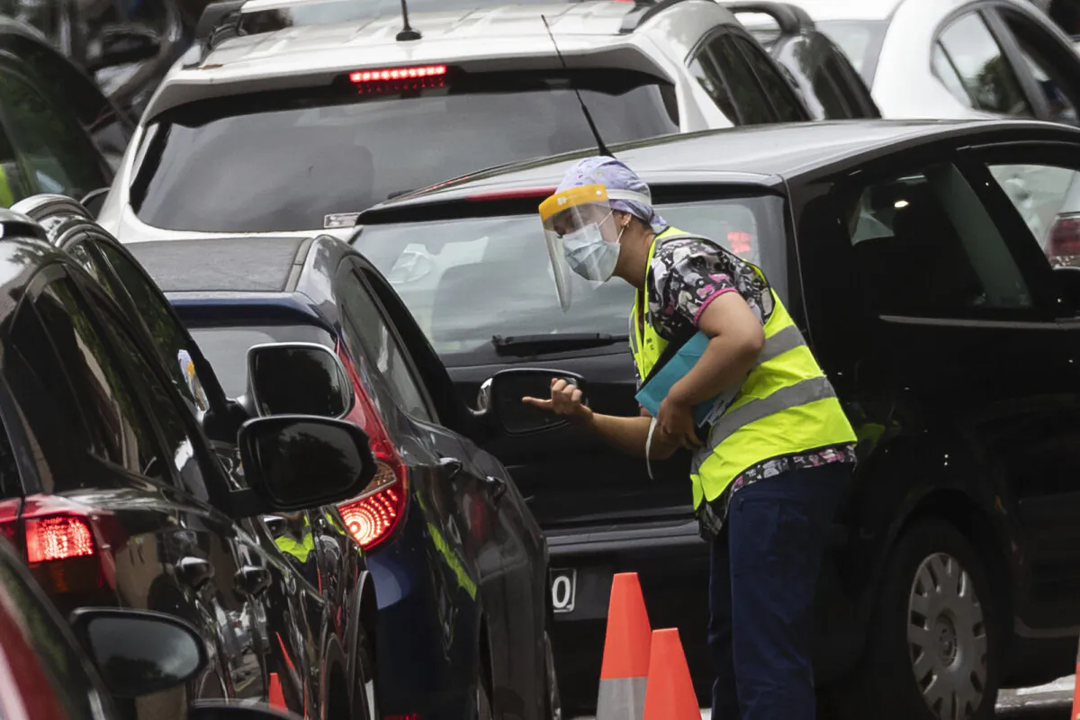 COVID-19 testing is carried out at the Summer Hill testing clinic in Sydney, Australia on Dec. 31, 2020. (Brook Mitchell/Getty Images)