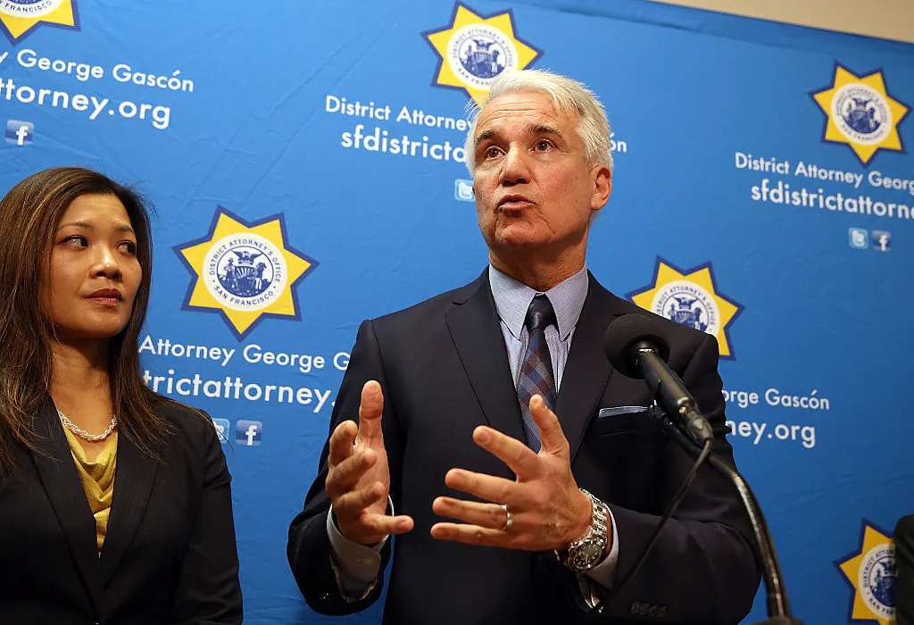 George Gascón, then San Francisco District Attorney who took office as Los Angeles County District Attorney on Dec. 7, 2020, speaks during a new conference in San Francisco, Calif., on Dec. 9, 2014. (Justin Sullivan/Getty Images)