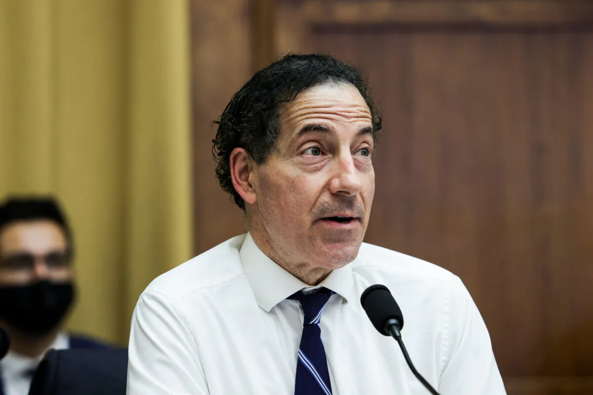 Rep. Jamie Raskin (D-Md.) maintains the “one-size-fits-all, cookie-cutter” SHOW UP Act will force federal agencies to shelve plans to lease less office space if they must restore 2019 in-person staffing levels, costing taxpayers hundreds of millions of dollars a year. (Senate Television via AP)