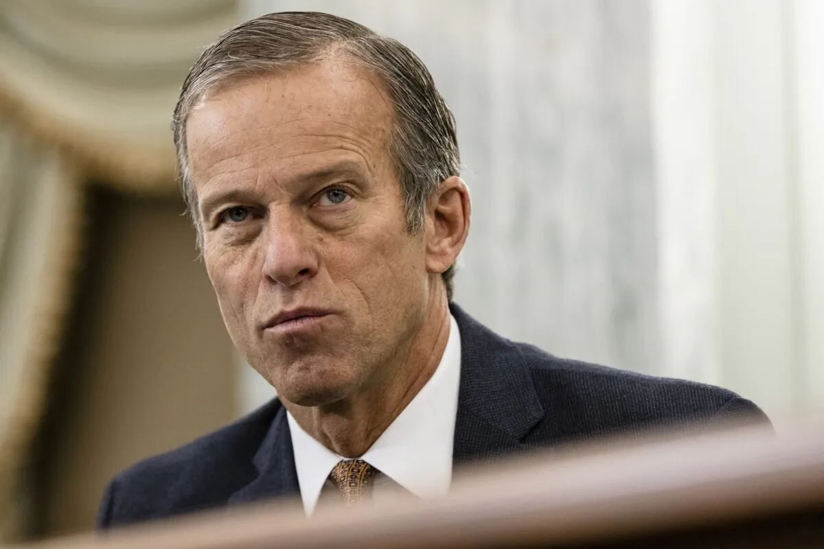 Sen. John Thune (R-S.D.) in Washington during a hearing on Dec. 10, 2020. (Samuel Corum/Pool/Getty Images)