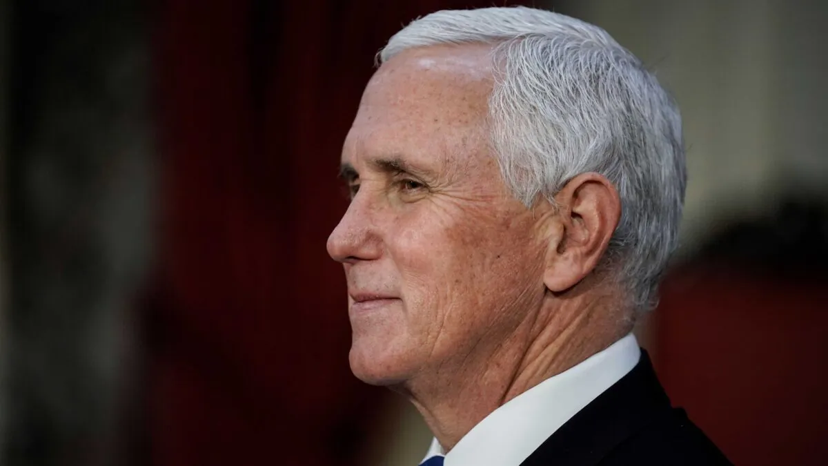 Vice President Mike Pence finishes a swearing-in ceremony for senators in the Old Senate Chamber at the Capitol in Washington on Jan. 3, 2021. (J. Scott Applewhite/Pool/AFP via Getty Images)