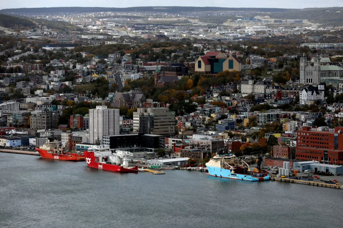 Ships are seen docked in the St. John's Harbour in St John's, Newfoundland and Labrador, Canada, on Oct. 17, 2018. (Reuters/Chris Wattie)