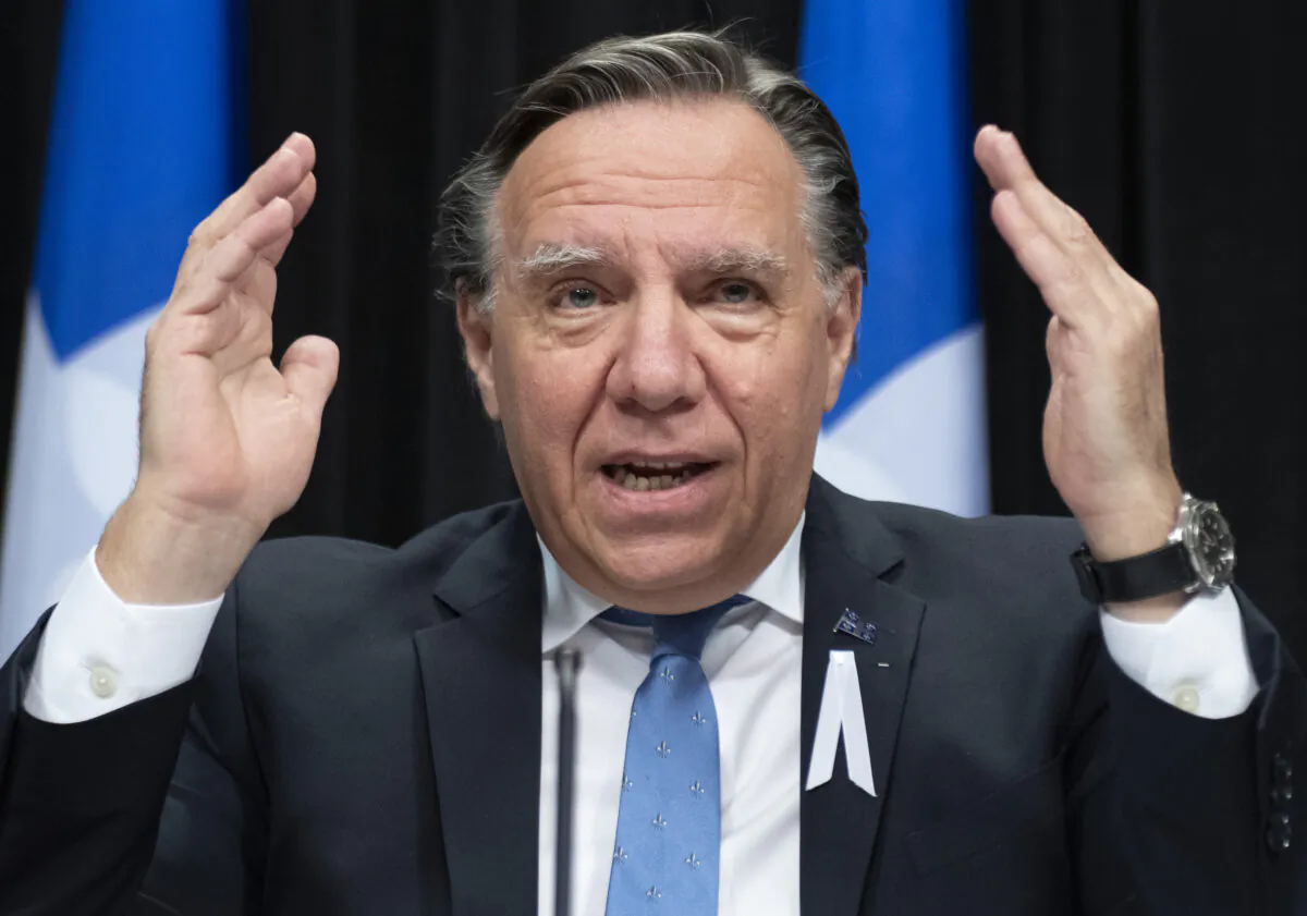 Quebec Premier Francois Legault announces there will be no family gathering outside the actual family cell for Christmas, during a news conference on the COVID-19 pandemic, Thursday, Dec. 3, 2020 at the legislature in Quebec City. (Jacques Boissinot/The Canadian Press)