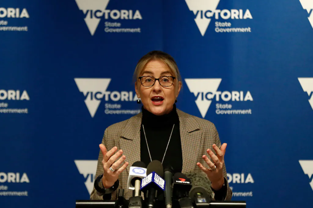Victorian Minister for Transport Infrastructure, Jacinta Allan speaks to the media on June 23, 2020 in Melbourne, Australia. (Darrian Traynor/Getty Images)