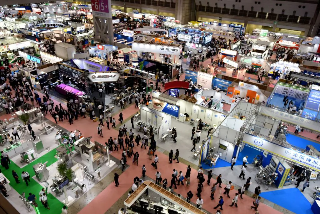 People attend the International Food Machinery and Technology Exhibition in Tokyo on June 14, 2017. (Toru Yamanaka/AFP via Getty Images)