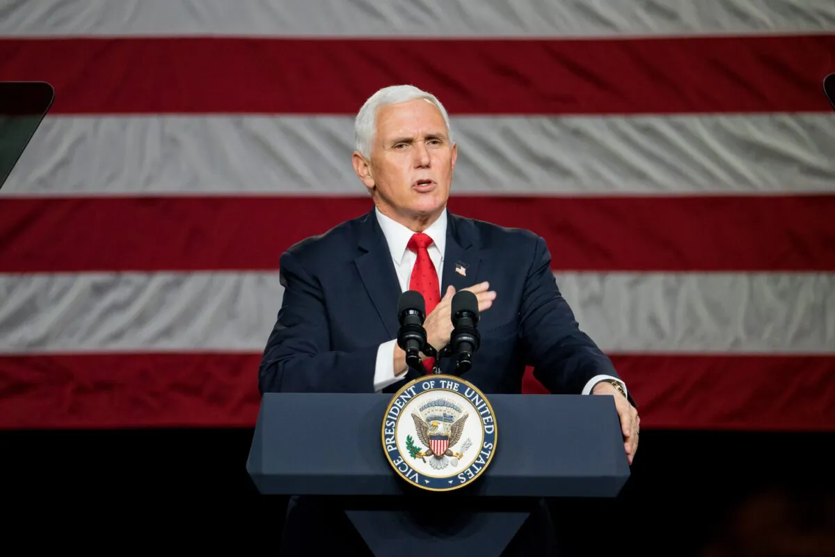 Vice President Mike Pence speaks during a visit to Rock Springs Church to campaign for GOP Senate candidates in Milner, Ga., on Jan. 4, 2021. (Megan Varner/Getty Images)