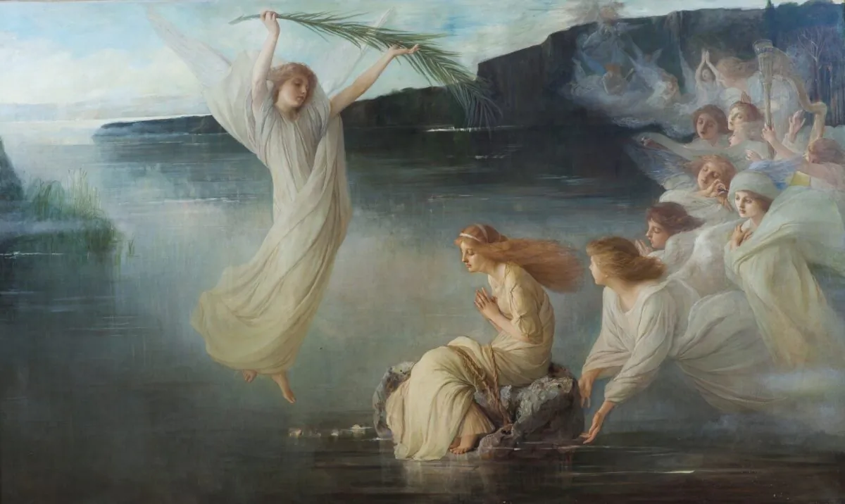 “The Martyrdom of Saint Christina,” 1895, by Vincente Palmaroli. Oil on Canvas, 71.4 inches by 118.5 inches. Prado Museum, Spain. (Public Domain)