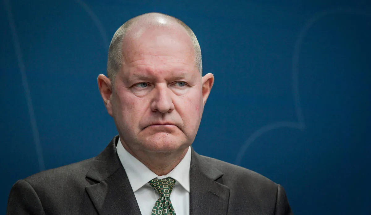 Dan Eliasson, the general director of the Swedish Contingencies Agency (MSB), in Stockholm, Sweden, on March 15, 2020. (Janerik Henriksson/TT via AP, file)