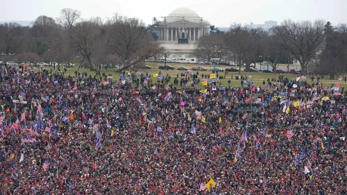 Protesters demonstrate on the National Mall in Washington on Jan. 6, 2021. (Mandel Ngan/AFP via Getty Images)