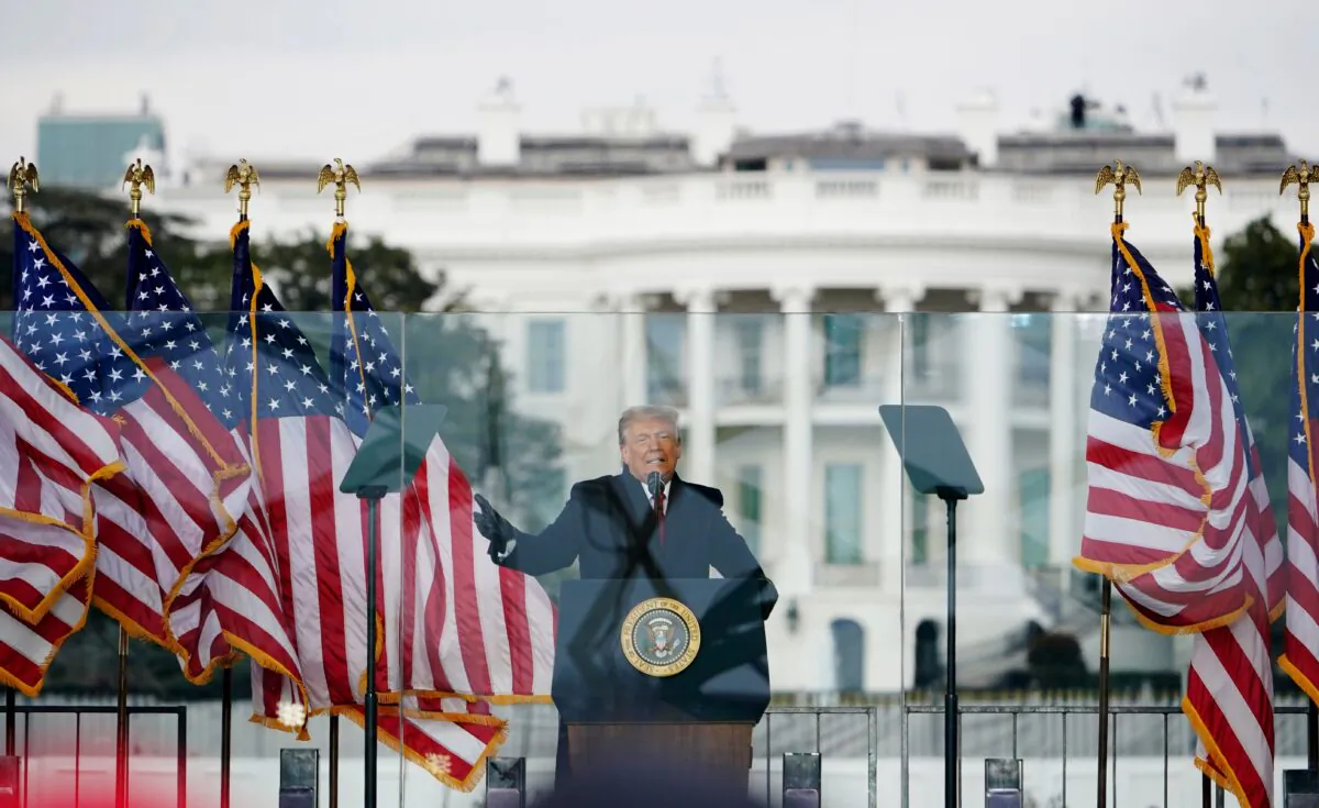 US President Donald Trump speaks to supporters from The Ellipse near the White House on Jan. 6, 2021.  (Mandel Ngan/AFP via Getty Images)