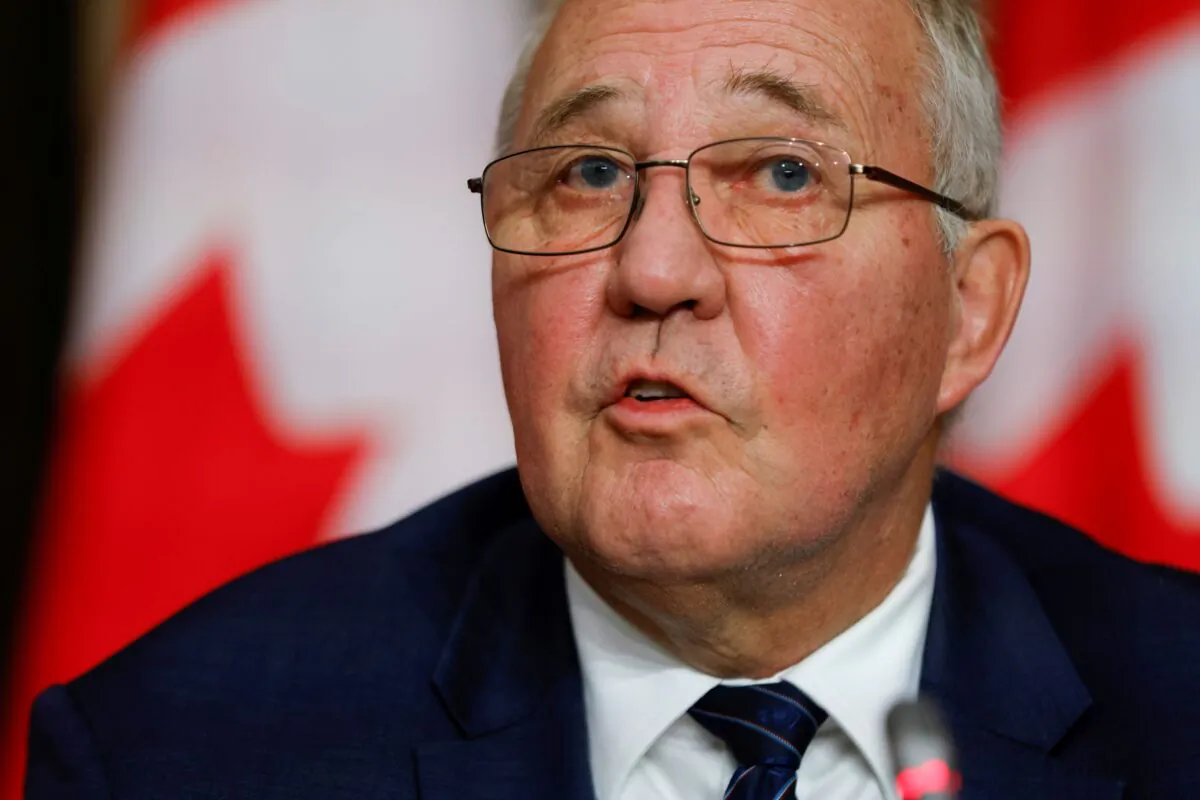 Canada's Minister of Public Safety and Emergency Preparedness Bill Blair takes part in a news conference about the dispute between commercial and Mi'kmaw lobster fishers in Nova Scotia, on Parliament Hill in Ottawa, Ontario, Canada October 19, 2020. (Reuters/Blair Gable/File Photo)