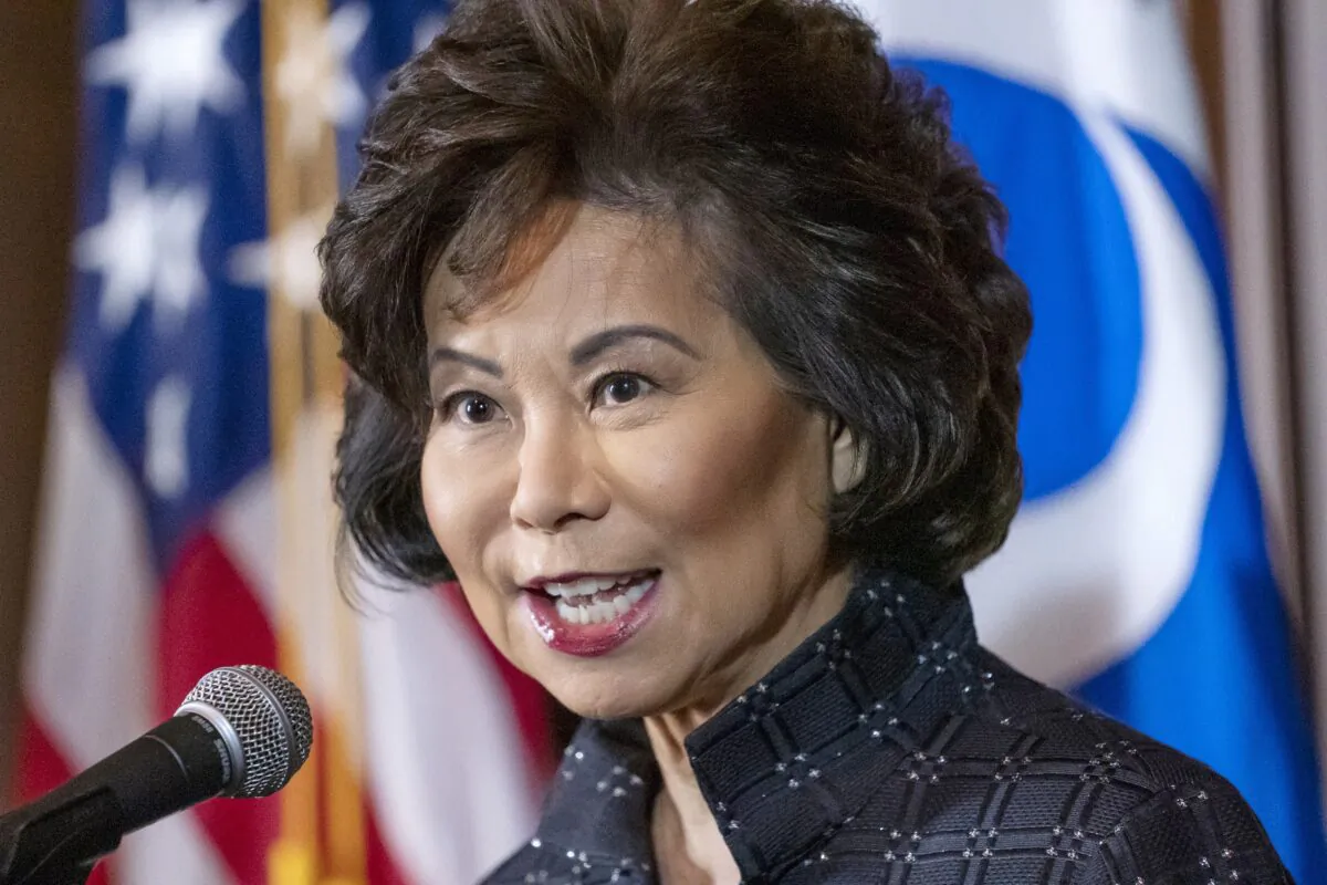 Then-Transportation Secretary Elaine Chao speaks at the EPA headquarters in Washington on Sept. 18, 2019. (J. Scott Applewhite/AP Photo)