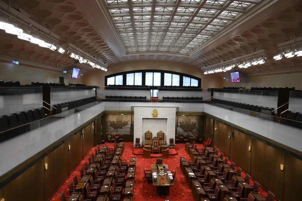 The Senate of Canada building and Senate Chamber are pictured in Ottawa, on Feb. 18, 2019. (The Canadian Press/Sean Kilpatrick)