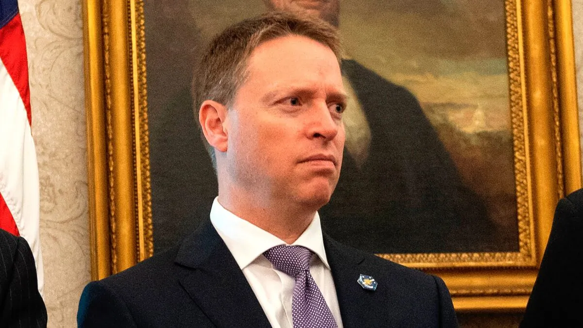 Deputy National Security Advisor Matthew Pottinger looks on as President Donald Trump speaks in the Oval Office of the White House in Washington, D.C., on Sept. 11, 2020. (Andrew Caballero-Reynolds/AFP via Getty Images)