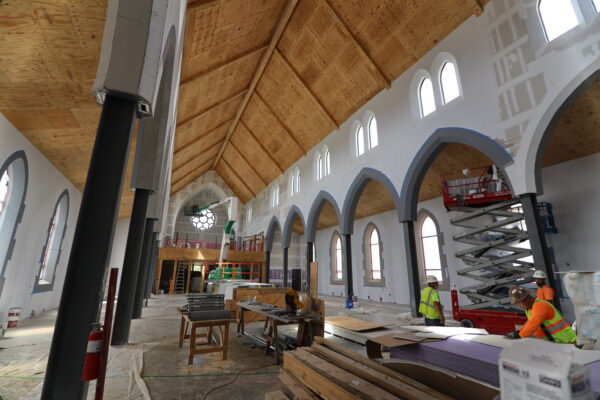 work done in the interior of Christ the King Chapel