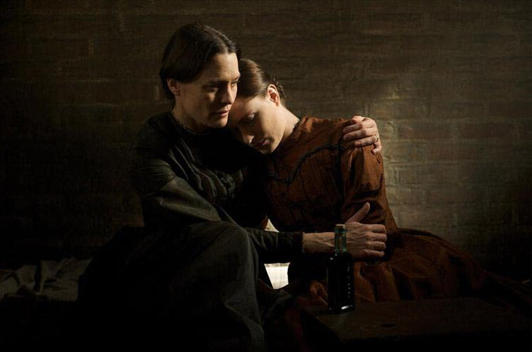 two women embrace in "The Conspirator"