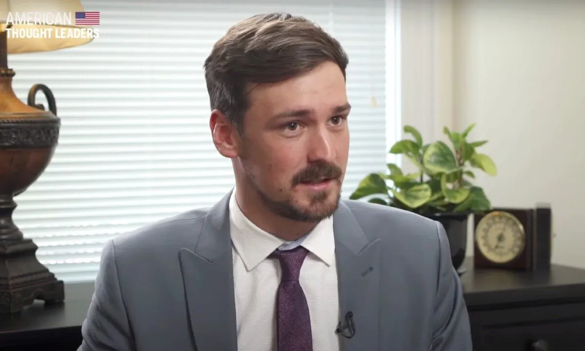 Parler founder and CEO John Matze speaks to The Epoch Times' Jan Jiekelek on "American Thought Leaders" in 2019. (Screenshot/The Epoch Times)